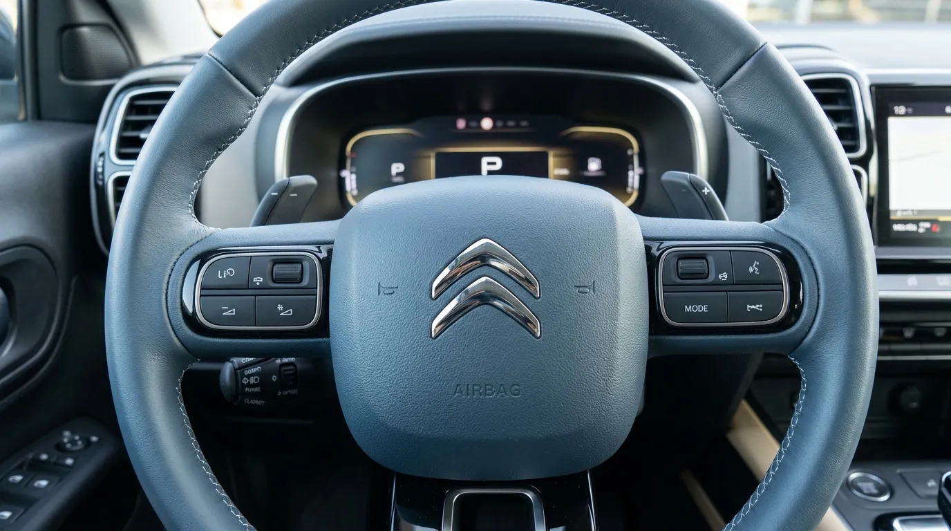 Volant de Citro&euml;n avec tableau de bord num&eacute;rique et commandes