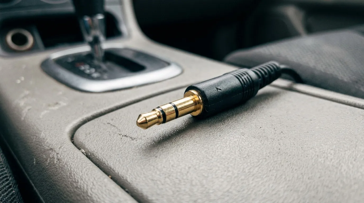 Connecteur jack 3,5mm sur tableau de bord automobile